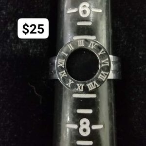 Roman numeral silver ring